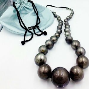 MONIES GERDA LYNGGAARD GRAY LONG BEAD NECKLACE